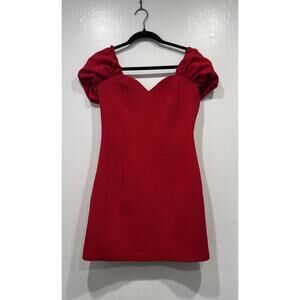 ZARA Red Off The Shoulder Mini Dress Womens Size Small Holiday Christmas READ